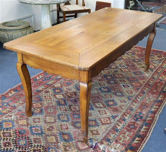 A cherrywood farmhouse table, with drawer W.187cm